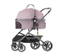Dog Stroller Pet Stroller Dog Stroller Dog Four-wheel Travel Pet Stroller Outdoor Lightweight Pet Stroller Dog Walking Cart Cat Stroller(Pink)
