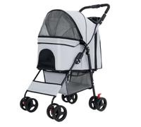 Dog Stroller Pet Stroller Dog Stroller Foldable Pet Stroller Easy Installation Folding Convenient Dinner Tray Dog Cart Cat Stroller(G)