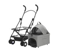 Dog Stroller Pet Stroller Dog Stroller Foldable Pet Stroller Easy Installation Folding Convenient Dinner Tray Dog Cart Cat Stroller(G)