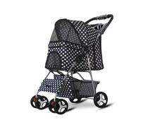 Dog Stroller Pet Stroller Dog Stroller Folding Lightweight Lightweight Material Small And Medium Teddy Dogs And Cats Cat Stroller(Black)