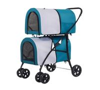 Dog Stroller Pet Stroller Double Layer Pet Stroller Outdoor Lightweight Easy Folding Cat and Dog Stroller Dog Walking Cart Cat Stroller