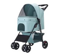 Dog Stroller Pet Stroller For Cats And Dogs, Teddy Corgi, Small And Medium-sized Stroller, Lightweight And Foldable Cat Stroller(Green,B)