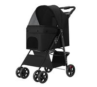 Dog Stroller Pet Stroller For Cats And Dogs, Teddy Corgi, Small And Medium-sized Stroller, Lightweight And Foldable Cat Stroller(Black,B)