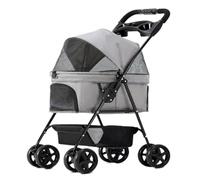 Dog Stroller Pet Stroller For Outings, Small Pull Cart, Puppy Stroller, Dog Walking Cart, Small, Lightweight, Foldable Cat Cat Stroller(G,B)