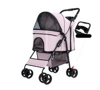 Dog Stroller Pet Stroller For Outings, Small Pull Cart, Puppy Stroller, Dog Walking Cart, Small, Lightweight, Foldable Cat Cat Stroller(Pink)