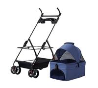 Dog Stroller Pet Stroller For Outings, Small Pull Cart, Puppy Stroller, Dog Walking Cart, Small, Lightweight, Foldable Cat Cat Stroller(Blue,A)