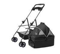 Dog Stroller Pet Stroller For Outings, Small Pull Cart, Puppy Stroller, Dog Walking Cart, Small, Lightweight, Foldable Cat Cat Stroller(Black)