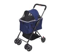 Dog Stroller pet Stroller for Small Medium Dog, Foldable cat Stroller Pushchair pram pet Buggy Jogger Travel Carrier Transporter pet Supplies, up to 15kg (Blue)