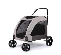 Dog Stroller Pet Stroller Four-Wheel Pet Stroller Folding Pet Stroller Lightweight Pet Stroller Large Pet Stroller Cat Stroller(Grey)