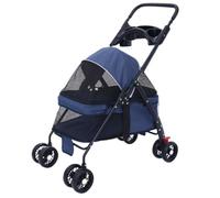 Dog Stroller Pet Stroller Goes Out, Small Pull Cart, Puppy Stroller, Dog Stroller, Small, Lightweight, Detachable, Foldable Cat Stroller(Blue)