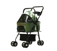 Dog Stroller Pet Stroller Goes Out, Small Pull Cart, Puppy Stroller, Dog Stroller, Small, Lightweight, Detachable, Foldable Cat Stroller(Green)