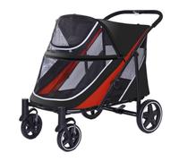 Dog Stroller Pet Stroller Is Convenient And Simple, Foldable, Lightweight Material, Medium And Large Size For Cats And Dogs Cat Stroller(Red)