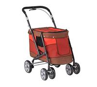 Dog Stroller Pet Stroller Large and Medium-Sized Cats and Dogs Can Be Folded Portable Cart Sun Protection Load Capacity of 30 Kg (B) (C)