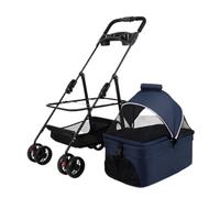 Dog Stroller Pet Stroller, Lightweight and Foldable Stroller, Pet Stroller, Meal Tray, Pet Stroller, Must-Have for Traveling Cat Stroller(Blue)