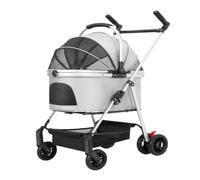 Dog Stroller Pet Stroller Outdoor Travel Dog Stroller Multifunctional Pet Stroller Portable Foldable Dog Stroller Cat Stroller(Pink)