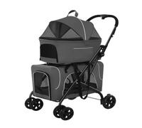 Dog Stroller Pet Stroller Small Dog Lightweight Folding Pet Stroller Outdoor Travel Separate Double-layer Pet Stroller Cat Stroller(G)