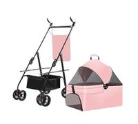 Dog Stroller Pet Stroller, Special Stroller For Dogs, Portable, Lightweight And Foldable For Small Pets When Going Out Cat Stroller(Pink,B)
