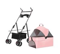 Dog Stroller Pet Stroller, Special Stroller For Dogs, Portable, Lightweight And Foldable For Small Pets When Going Out Cat Stroller(Pink,A)