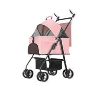 Dog Stroller Pet Stroller, Special Stroller For Dogs, Portable, Lightweight And Foldable For Small Pets When Going Out Cat Stroller(Pink,C)