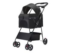 Dog Stroller Pet Stroller Stroller For Dogs And Cats To Go Out Small Pet Stroller Lightweight Outdoor Travel Foldable Cat Stroller(Black,B)