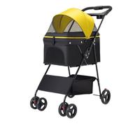 Dog Stroller Pet Stroller Stroller For Dogs And Cats To Go Out Small Pet Stroller Lightweight Outdoor Travel Foldable Cat Stroller(Yellow,B)