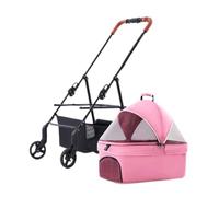 Dog Stroller Pet Stroller Stroller For Small Pets, Dogs And Cats When Going Out, Lightweight, Detachable And Foldable Cat Stroller(Pink)