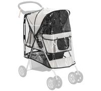 Dog Stroller Rain Cover Clear PVC 60x34x68cm Rear-Entry Waterproof Foldable Pack