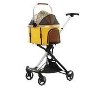 Dog Stroller Retractable Luxury Foldable Dog Stroller For Small And Medium-sized Dogs Pet Stroller For Cats And Dogs Cat Stroller(Yellow)