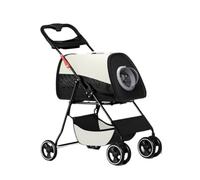 Dog Stroller Small And Medium-sized Pet Stroller For Cats And Dogs, Lightweight, Breathable, Fashionable And Detachable Cat Stroller(White)