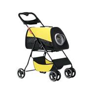 Dog Stroller Small And Medium-sized Pet Stroller For Cats And Dogs, Lightweight, Breathable, Fashionable And Detachable Cat Stroller(Yellow)