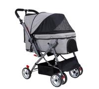 Dog Stroller Stroller Pet Stroller Four-wheel Multi-cat And Dog Foldable Stroller Outdoor Travel Supplies Cat Stroller(G,B)