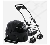 Dog Strollers Carriage Stroller for Small Medium Dogs/Cats Pet/Cat/Dog Strollers Pram Premium Pushchair Detachable Carrier Trolley with Cup Holder Rain Cover (Grey a) (Black)