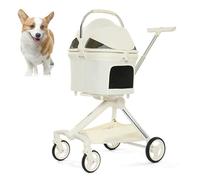 Dog Strollers, Foldable Dog Cat Cage Jogger Stroller, Sun Shades, Storage Organizer, 4-Wheel Multi-Use with Detachable Carrier & Safety Tethers