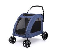 Dog Strollers for Large Dogs Pet Stroller Premium Heavy Duty Dog/cat/pet Stroller Travel Carriage Dog Prams with Oversized Wheels (Blue) (Blue)