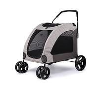 Dog Strollers for Large Dogs Pet Stroller Premium Heavy Duty Dog/cat/pet Stroller Travel Carriage Dog Prams Pushchairs Buggy with Oversized Wheels (Light Gray) (Light Gray)