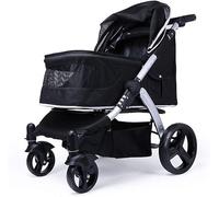 Dog Strollers for Large Dogs Travel Stroller Carrier Cat Stroller for Two Cats Breathable 600d Oxford Cloth Aluminum Alloy Loading 30kg (Black) (Black)