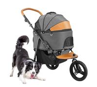 Dog Strollers for Medium Large Dogs, Separable Travel Pet Stroller Carrier Foldable Pet Stroller Carriage Lightweight Dog Pram Pushchair for Dogs / 2 Cats Multiple Pet(Grey a)