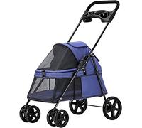 Dog Strollers for Small Dogs Folding Pet Stroller 4-Wheel Travel Carrier Lightweight Pet Strollers for Cats Dogs Exquisite for Small Dogs (Pink) (Blue)