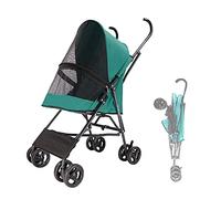 Dog Strollers for Small Dogs Prime, Pet Cat Stroller Umbrella Structure Lightweight Dog Prams Pushchairs for Small Dogs, Pet Stroller Dog Pram Carrier for Cats Puppy & Kitten(Green)
