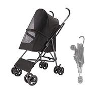 Dog Strollers for Small Dogs Prime, Pet Cat Stroller Umbrella Structure Lightweight Dog Prams Pushchairs for Small Dogs, Pet Stroller Dog Pram Carrier for Cats Puppy & Kitten(Nero)