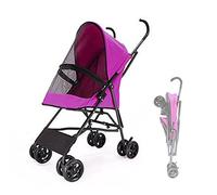 Dog Strollers for Small Dogs, Umbrella Structure Pet Stroller for Cats Puppy & Kitten Travel Carrier Breathable Dog Prams Pushchairs for Small Dogs Installation-Free Design(Purple)