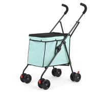 Dog Strollers, Shopping Cart, Collapsible Folding Utility Wagons Carts Heavy Duty, The Original Patented, 60lbs Capacity, Minimalist for Cats Pets Outdoor Camping Shopping Sports Garden (Tealblue)