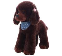 Dog Stuffed Animal Toy, 40cm Poodle Plush Puppy Cushion Doll, Dark Brown | Cuddly Cotton-Filled Dog Plush for Children, Kids and Babies as Birthday, Christmas and Fiesta