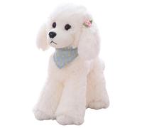 Dog Stuffed Animal Toy, 40cm Poodle Plush Puppy Cushion Doll, White | Cuddly Cotton-Filled Dog Plush for Children, Kids and Babies as Birthday, Christmas and Fiesta