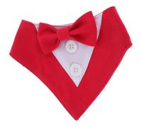Dog Suit Collar Adjustable Red Polyester Bowknot for Holidays | PET Neckerchief with Collar Bowknot Design, for Dogs and Cats at Christmas Parties, Photo Accessory