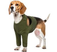 Dog Suit for after Surgery, Dog Recovery Suit with Legs Post-Operative Shirt Adjustable Cover Shoulder Wound(ArmyGreen, XL)