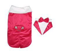 Dog Suit Soft Hook And Loop Closure Stylish Pet Formal Clothes With Bow Tie Wedding Party Daily Rose Red (XL)