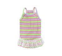 Dog Summer Clothes Puppy Sleeveless Striped Vest T-Shirt Pet Tutu Skirt Cat Dresses Suitable For Small Medium Cat Dog Rainbow Colorful Striped Doggie Cat Dresses C Xl