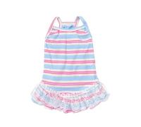 Dog Summer Clothes Puppy Sleeveless Striped Vest T-Shirt Pet Tutu Skirt Cat Dresses Suitable For Small Medium Cat Dog Rainbow Colorful Striped Doggie Cat Dresses A M
