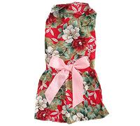 Dog Summer Dress for Girl Dogs | Polyester Sleeveless Skirt with Bow | Sun Protection & Hair Loss Control | Cute Pet Clothes for Daily Use/Photos/Sleeping (XZD300 red S)